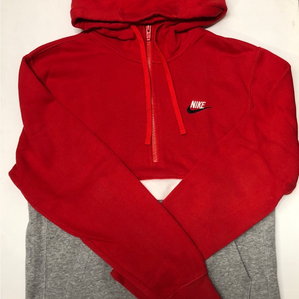 Nike Red and Gray Hoodie